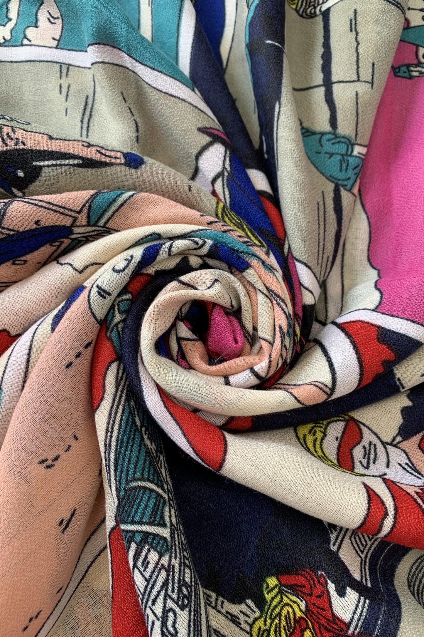 Cotton Scarf-Shawl, 85 cm x 180 cm, Roy Lichtenstein - Style 60s Pop Art