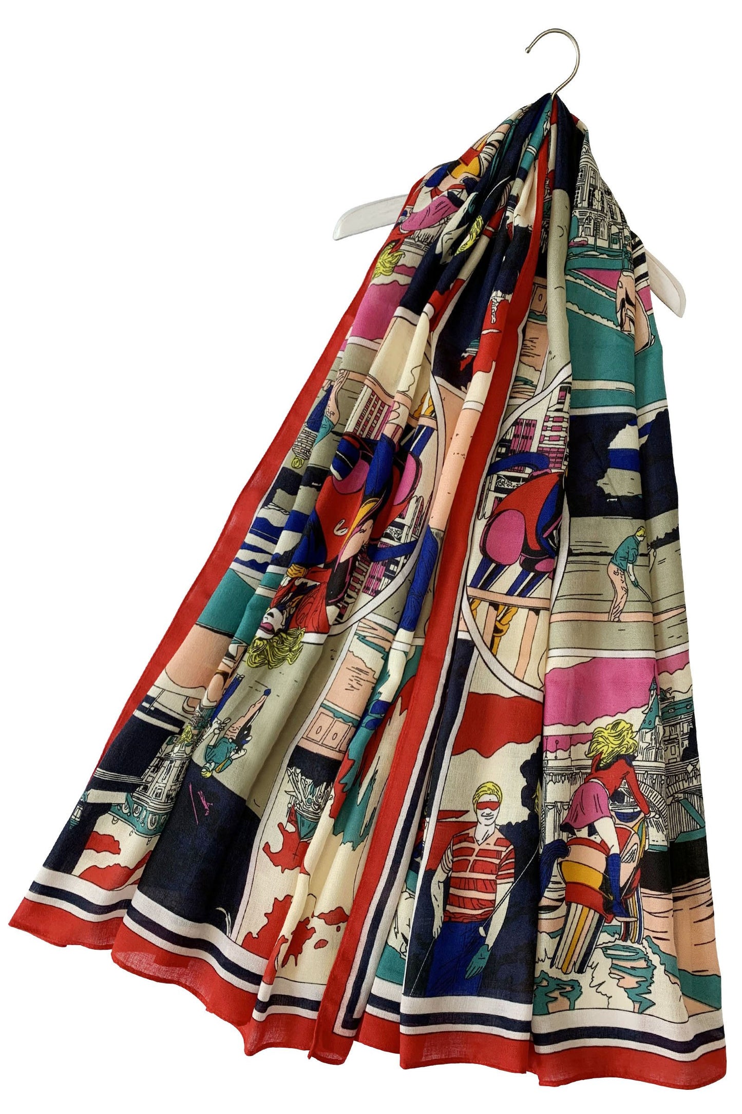 Cotton Scarf-Shawl, 85 cm x 180 cm, Roy Lichtenstein - Style 60s Pop Art