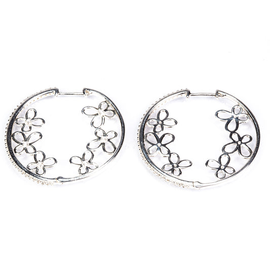 Silberohrringe mit weißem Zirkon