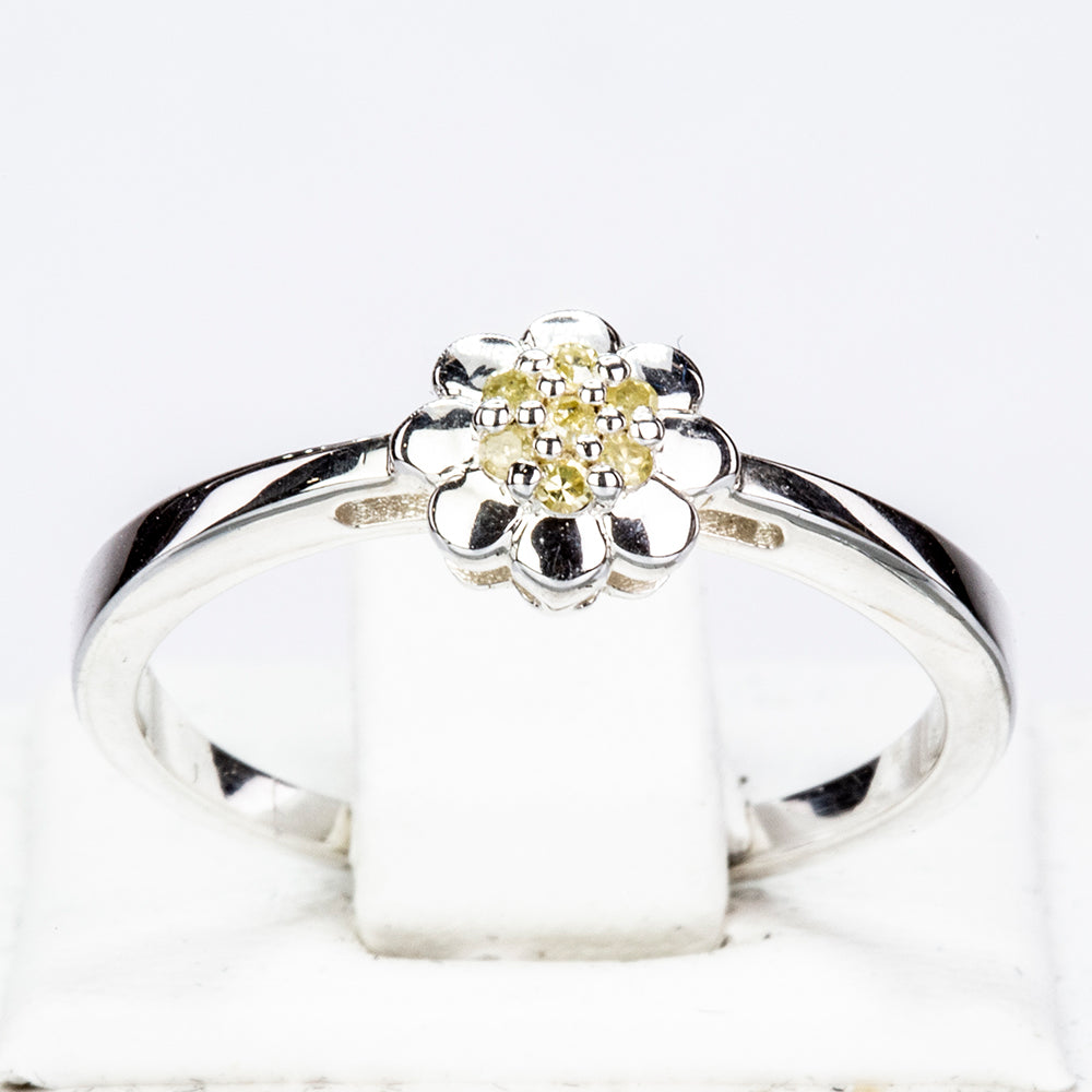 Silberring mit gelbem Diamant