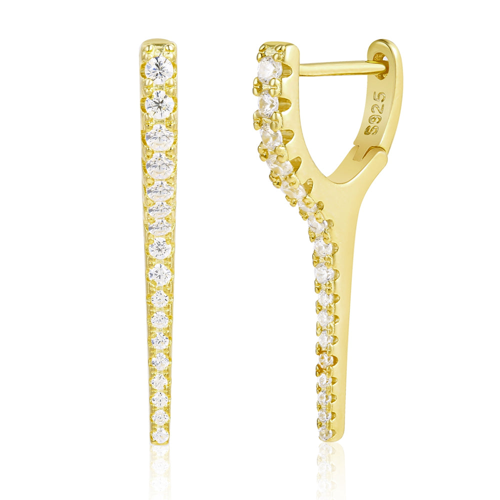 Ohrringe aus goldplattierter Legierung mit weißem Emporia® Kristall