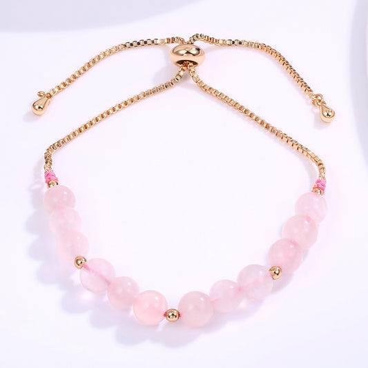 Armband aus goldplattiertesr Legierung mit rosafarbenem Emporia® Kristall