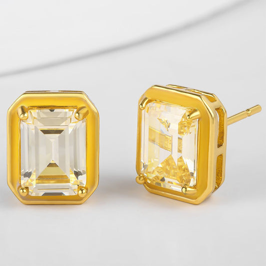 Ohrringe aus goldplattierter Legierung mit weißem Emporia® Kristall