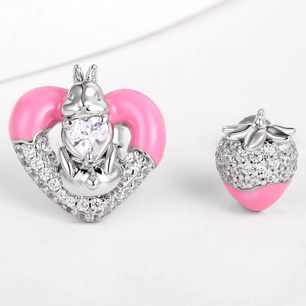 Ohrringe aus goldplattierter Legierung mit weißem Emporia® Kristall und Emaille