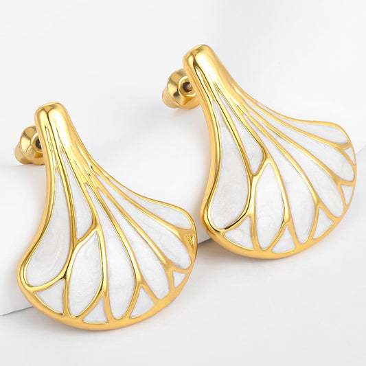 Ohrringe aus goldplattierter Legierung mit Emaille