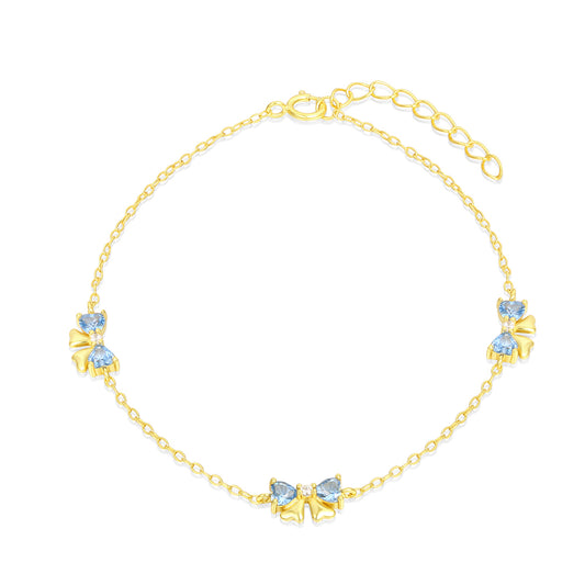 Armband aus goldplattiertesr Legierung mit blauem Emporia®-Kristall