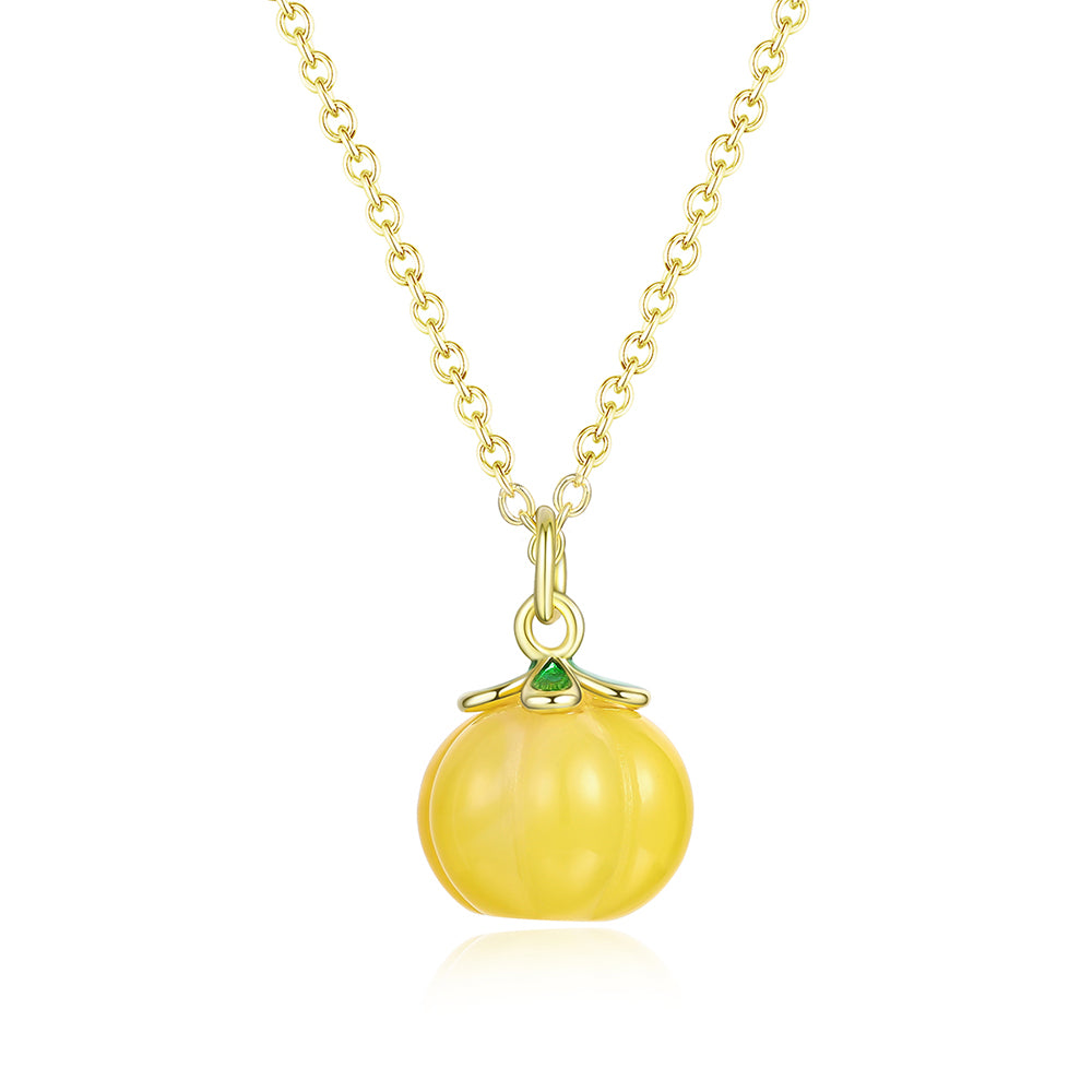 Halskette aus goldplattierter Legierung mit gelbem Emporia®-Kristall