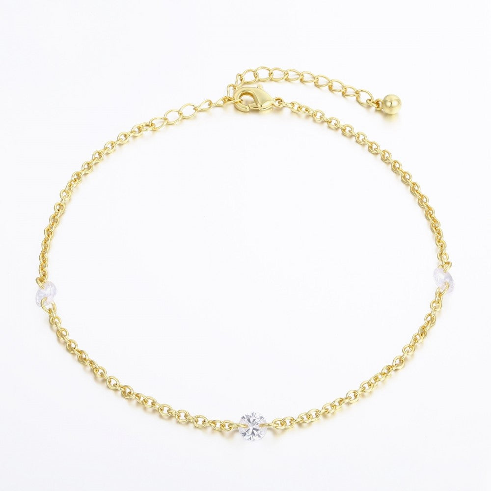 Armband aus goldplattiertesr Legierung mit weißem Emporia® Kristall