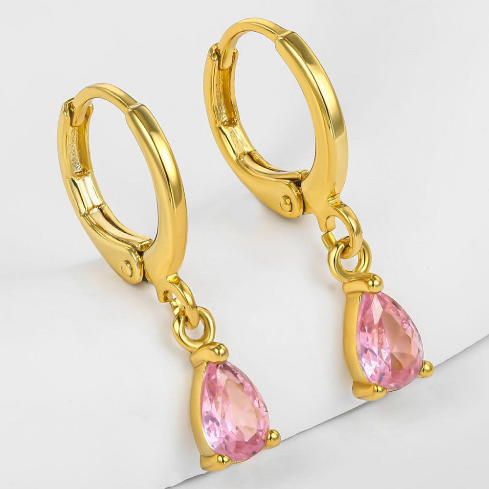 Ohrringe aus goldplattierter Legierung mit rosafarbenem Emporia® Kristall
