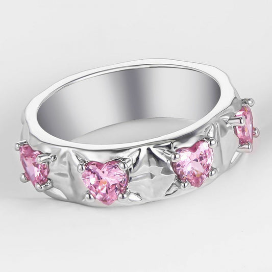 Ring aus goldplattierterr Legierung mit rosafarbenem Emporia® Kristall
