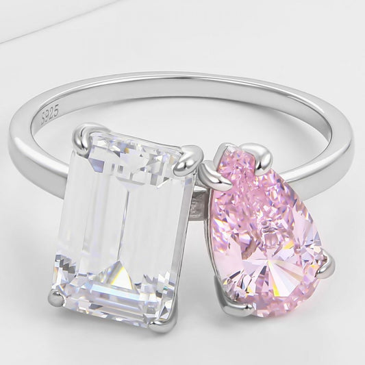 Ring aus goldplattierterr Legierung mit rosafarbenem Emporia® Kristall