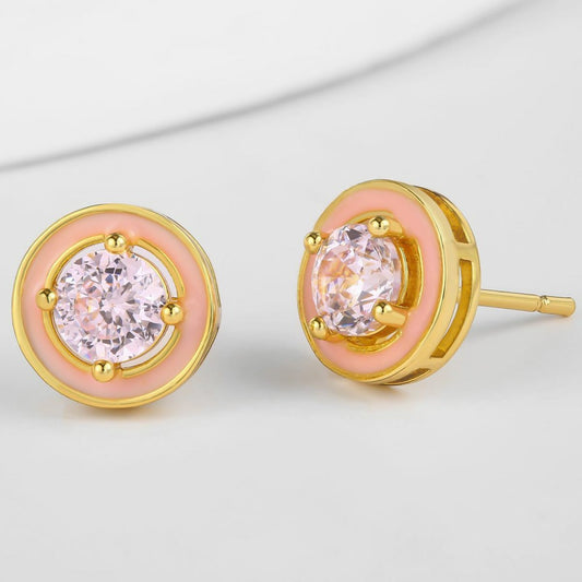 Ohrringe aus goldplattierter Legierung mit weißem Emporia® Kristall