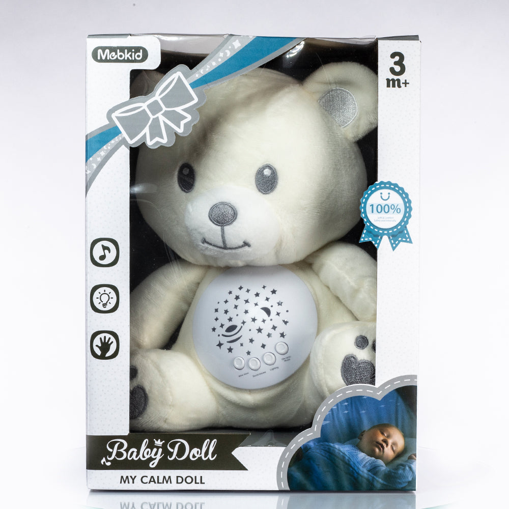 Bärenförmige Plüsch-Einschlafhilfe mit Musik mit weißem Rauschen und Nachtlicht 1