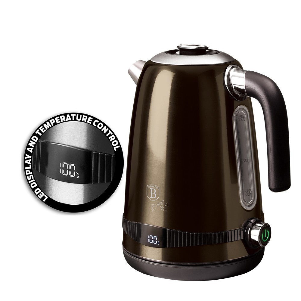 Berlinger Haus Metallic Line Shiny Black Edition Digitaler Wasserkocher, schwarz 1