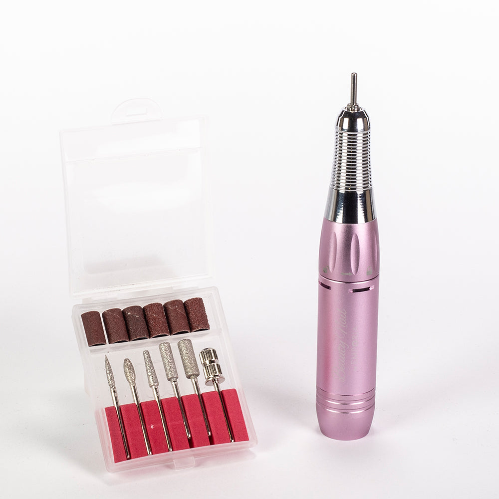 Emporia Beauty Nail Professioneller Nagelfräser mit austauschbaren Aufsätzen – Rosa