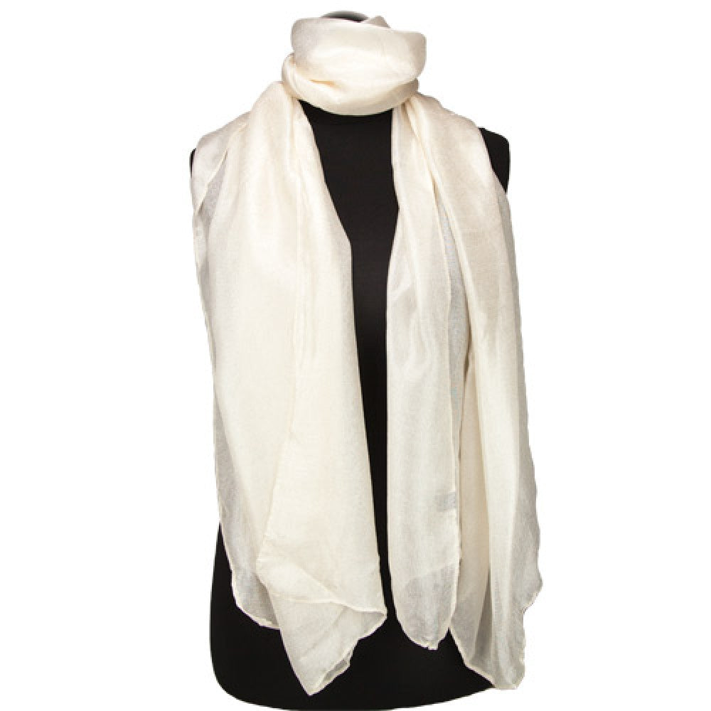 100% Viskose Modeschal mit Seidengefühl, Größe: 180 cm x 85 cm, Maschinenwaschbar bei 30 Grad, Farbe: CREME 1