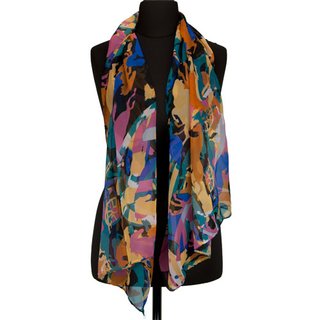 100% Viskose Modeschal, Größe: 150 cm x 50 cm, Maschinenwaschbar bei 30 Grad, Farbe: VIELFARBIG 1