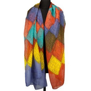 100% Viskose Modeschal, Größe: 180 cm x 100 cm, Maschinenwaschbar bei 30 Grad, Farbe: VIELFARBIG 1