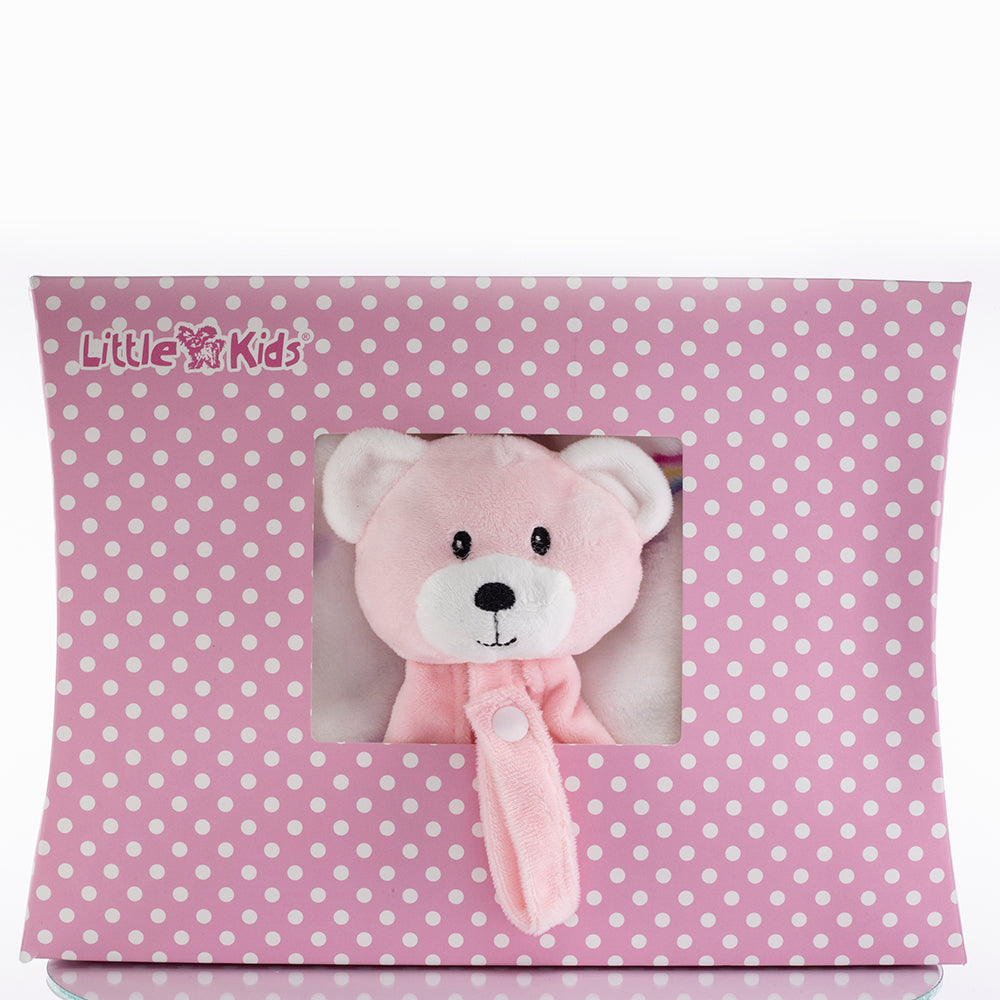 Babydecke und Schnuffeltuch mit Hund, Größe: 90 X 75 cm, Farbe: rosa