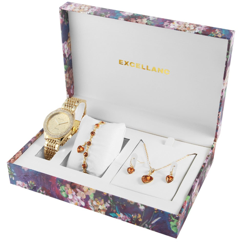 Schmuckgarnitur aus aus Legierung mit mehrfarbigem Emporia® Kristall