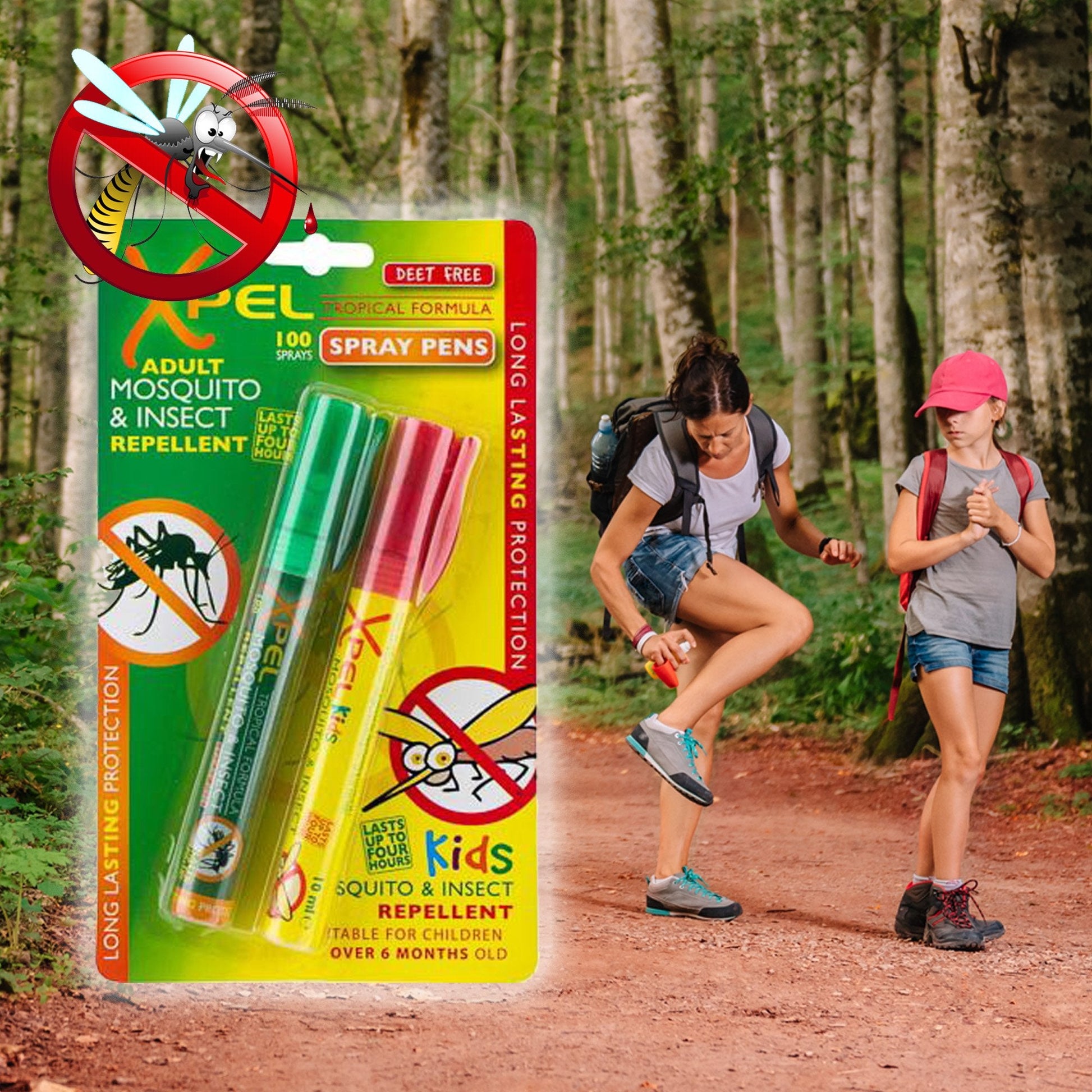 2 Stück ultralang wirkende Mücken- und Insektensprays für Erwachsene + für Kinder im Sett - 2 x 100 Sprühstöße 2