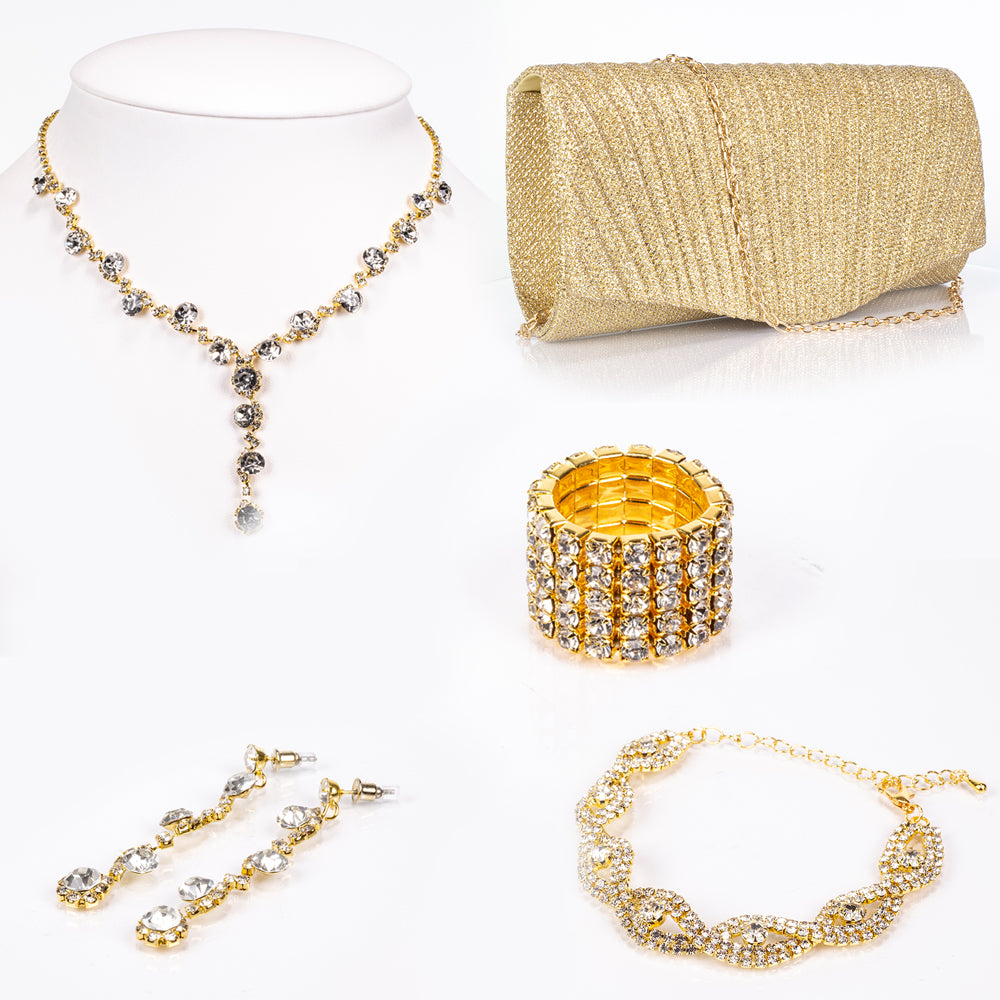 Tasche aus goldplattierter Legierung mit weißem Emporia® Kristall 1