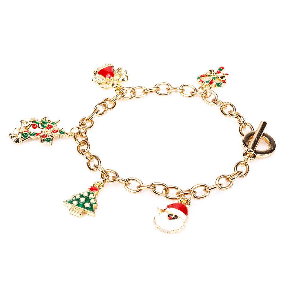 Armband aus goldplattiertesr Legierung mit rotem Emporia®-Kristall und weißem Emporia® Kristall