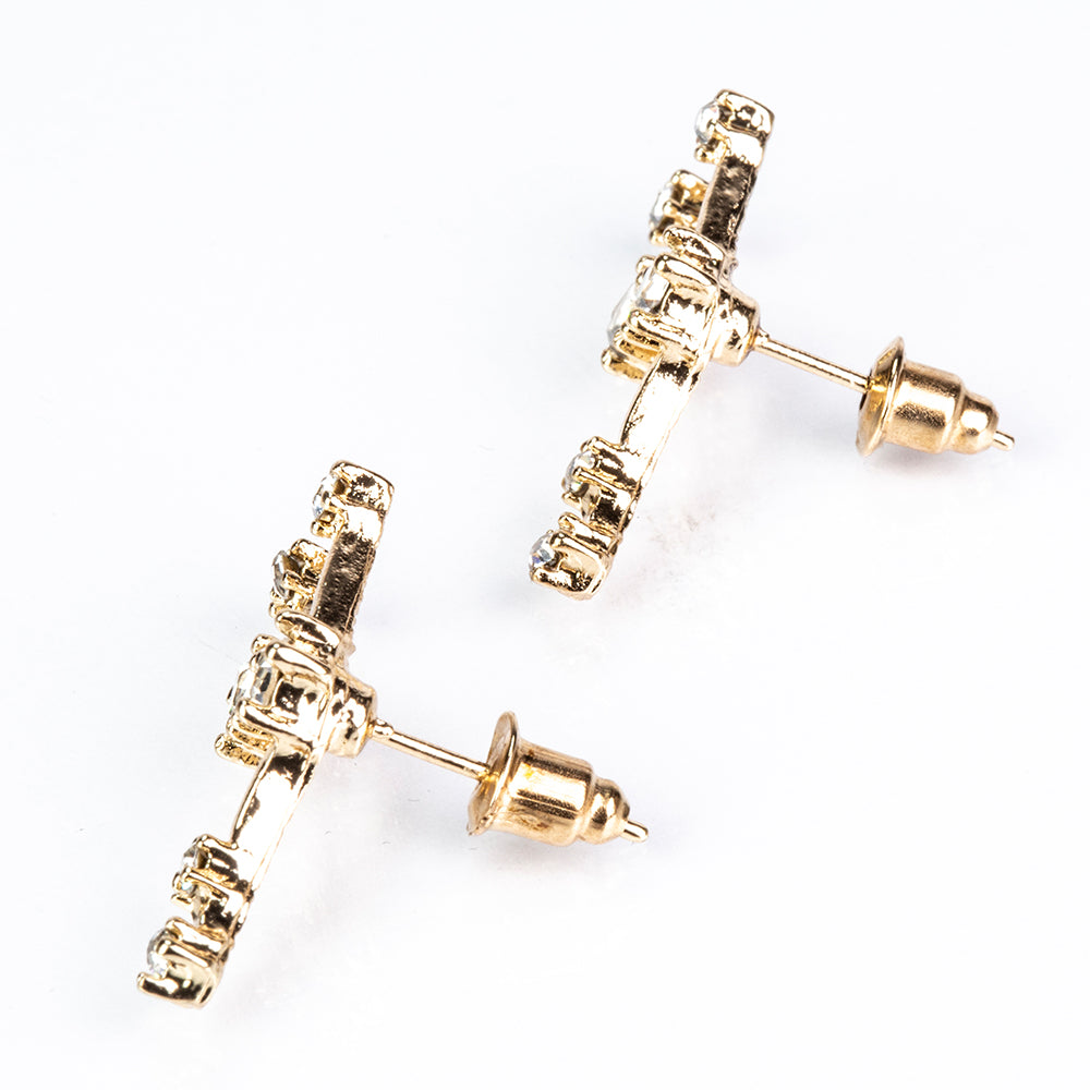 Ohrringe aus goldplattierter Legierung mit weißem Emporia® Kristall