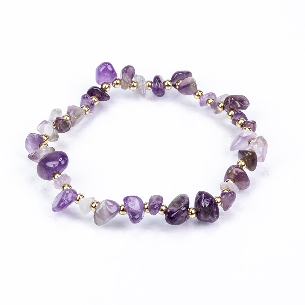 Schmuckgarnitur aus aus goldplattierter Legierung mit Amethyst