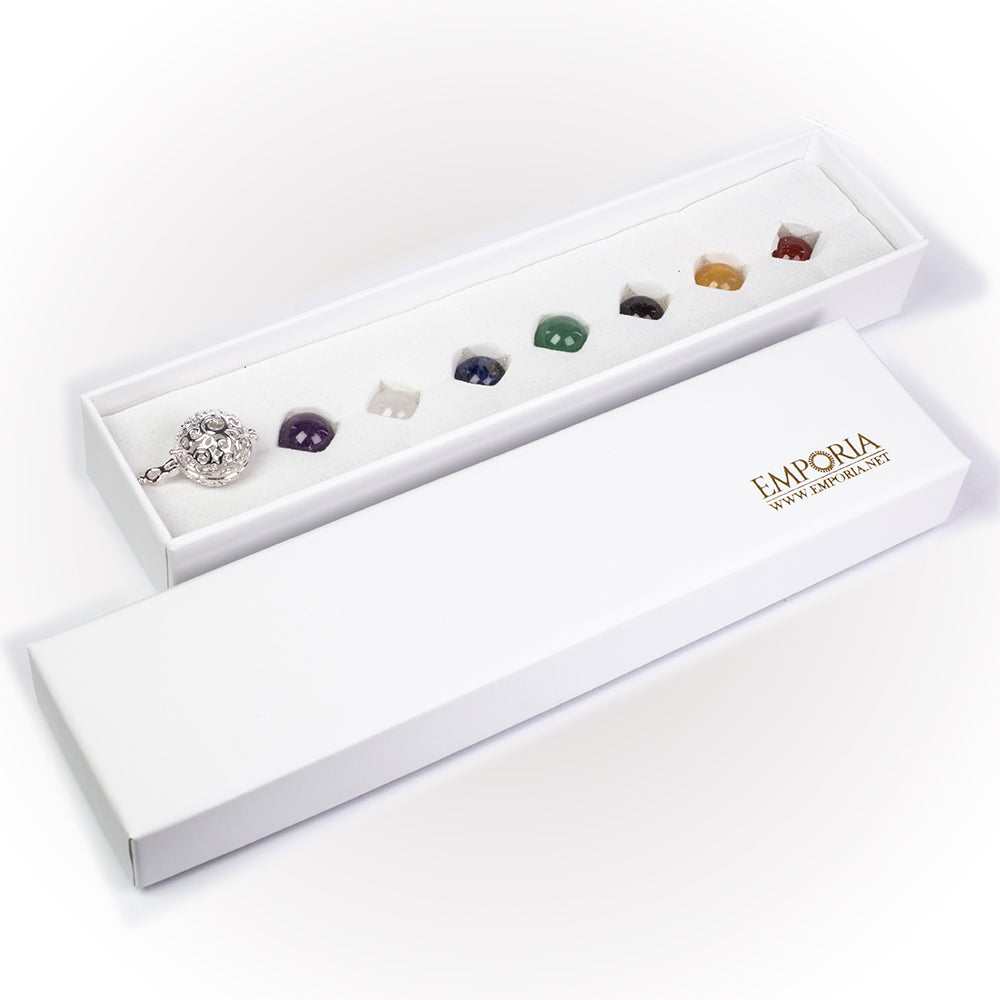 Halskette aus goldplattierter Legierung mit Amethyst und Lapislazuli