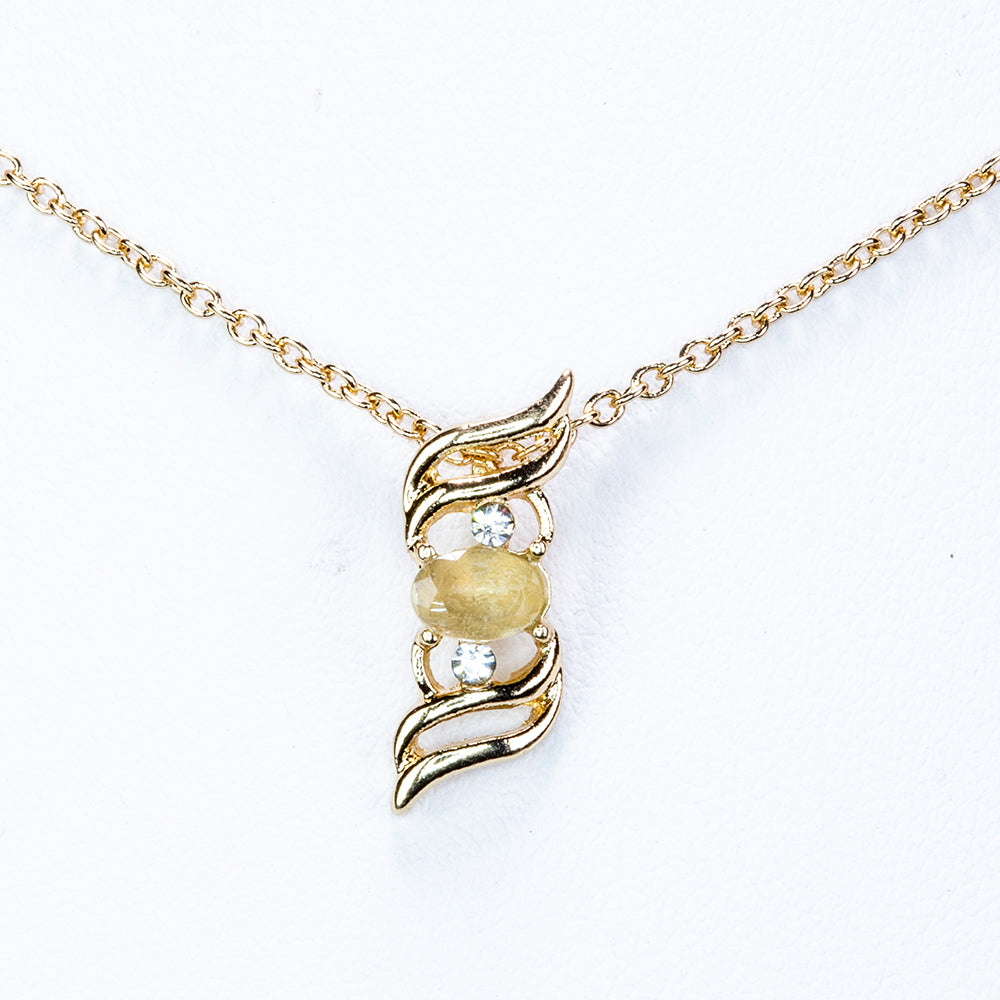 Halskette aus goldplattierter Legierung mit weißem Emporia® Kristall
