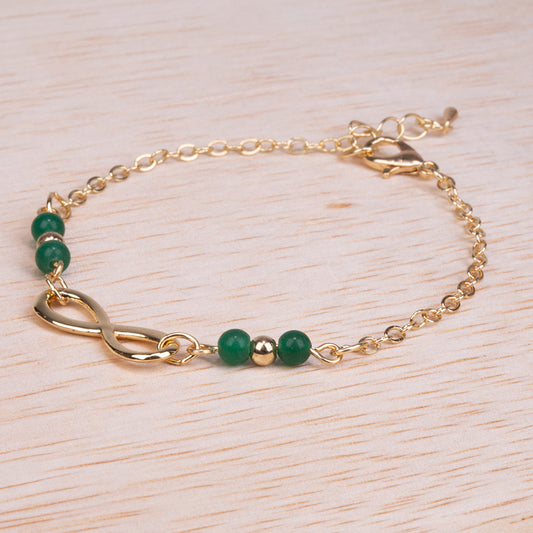 Armband aus goldplattiertesr Legierung mit Smaragd