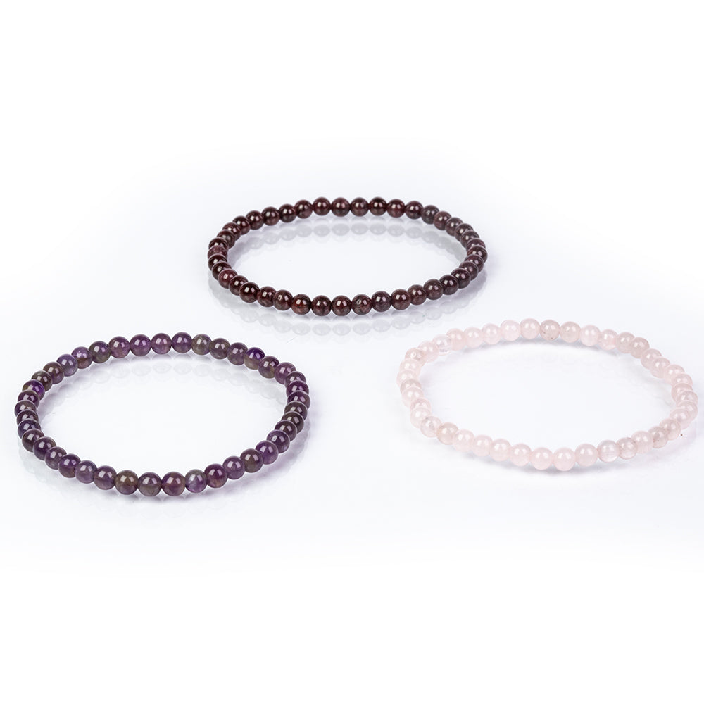 Schmuckgarnitur aus Nugget mit Amethyst und Rosenquarz