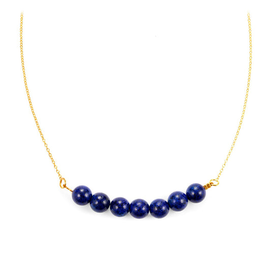 Goldplattierte Silberhalskette mit Lapislazuli
