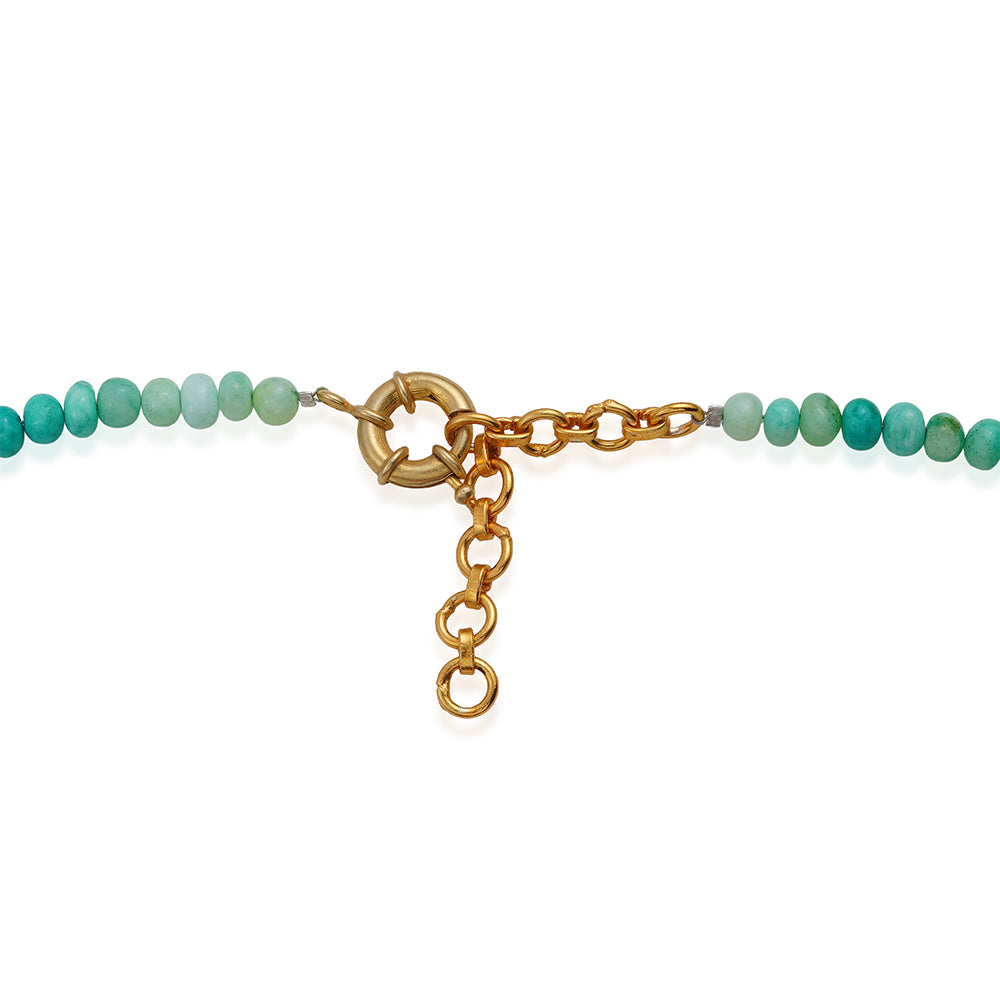 Halskette aus goldplattierter Legierung mit Opal