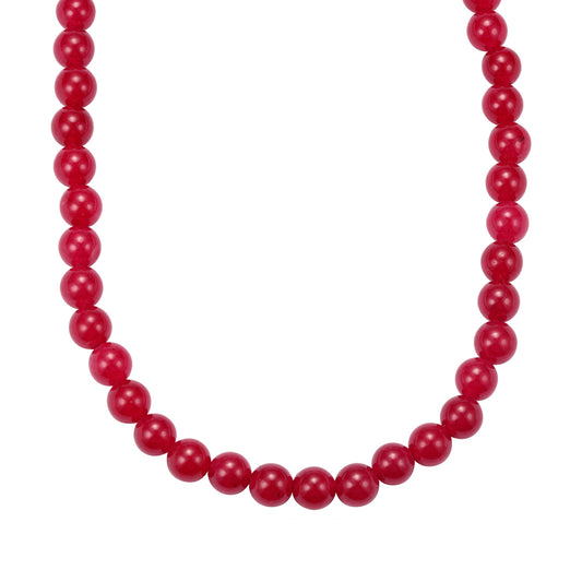 Halskette aus goldplattierter Legierung mit Jade