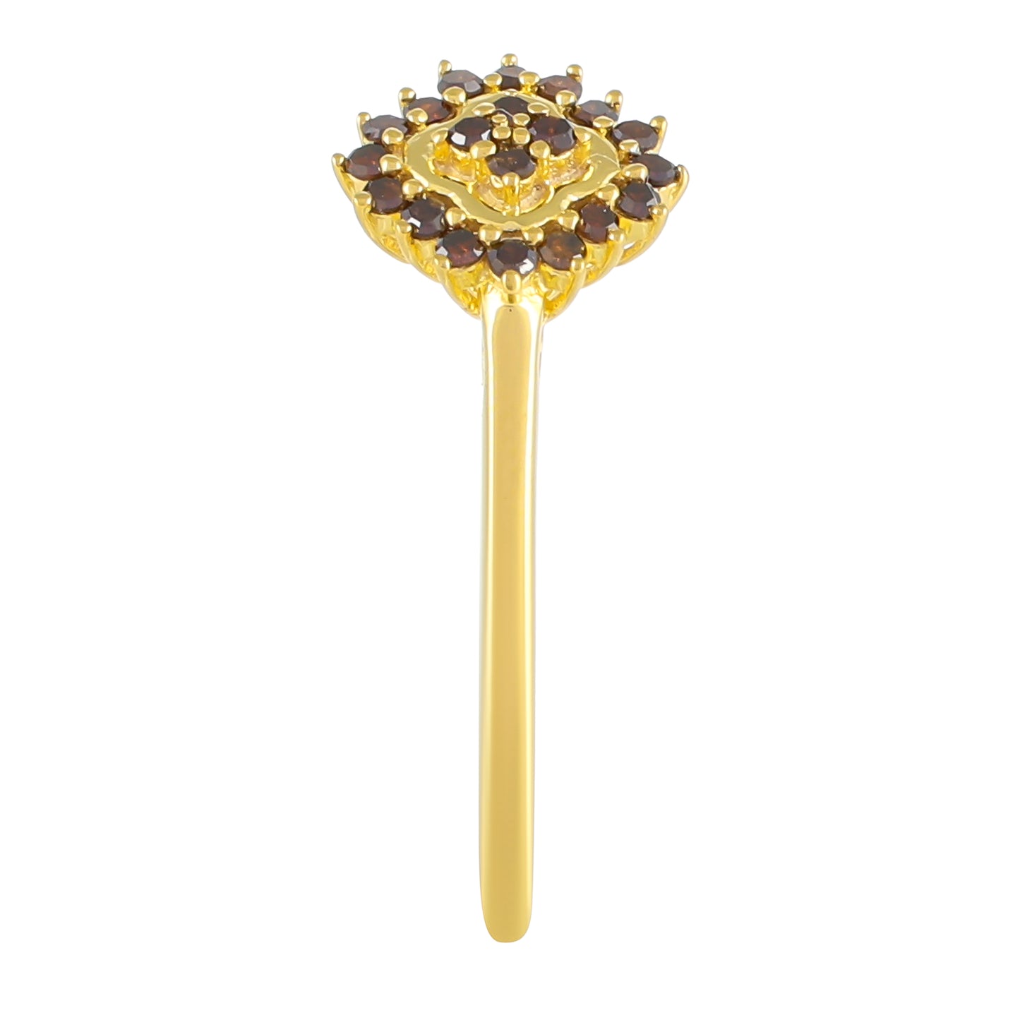 Goldplattierter Silberring mit rotem Diamant