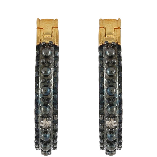 Goldplattierte Silberohrringe mit Champagner-Diamant