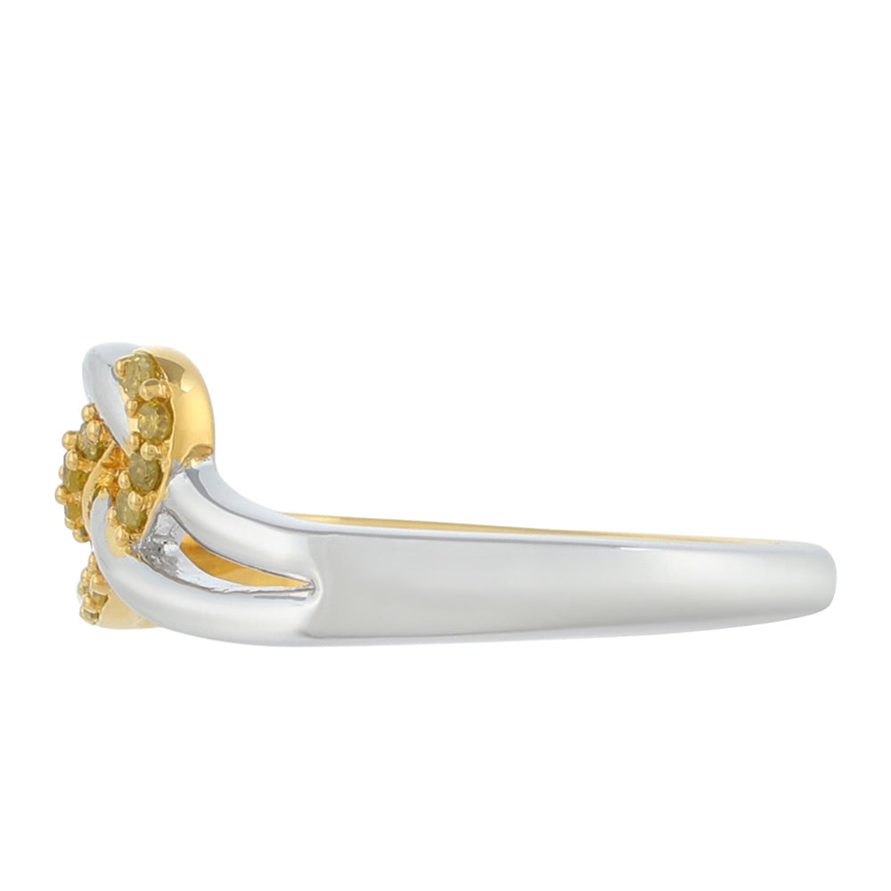 Goldplattierter Silberring mit Veroneser grüner Diamant