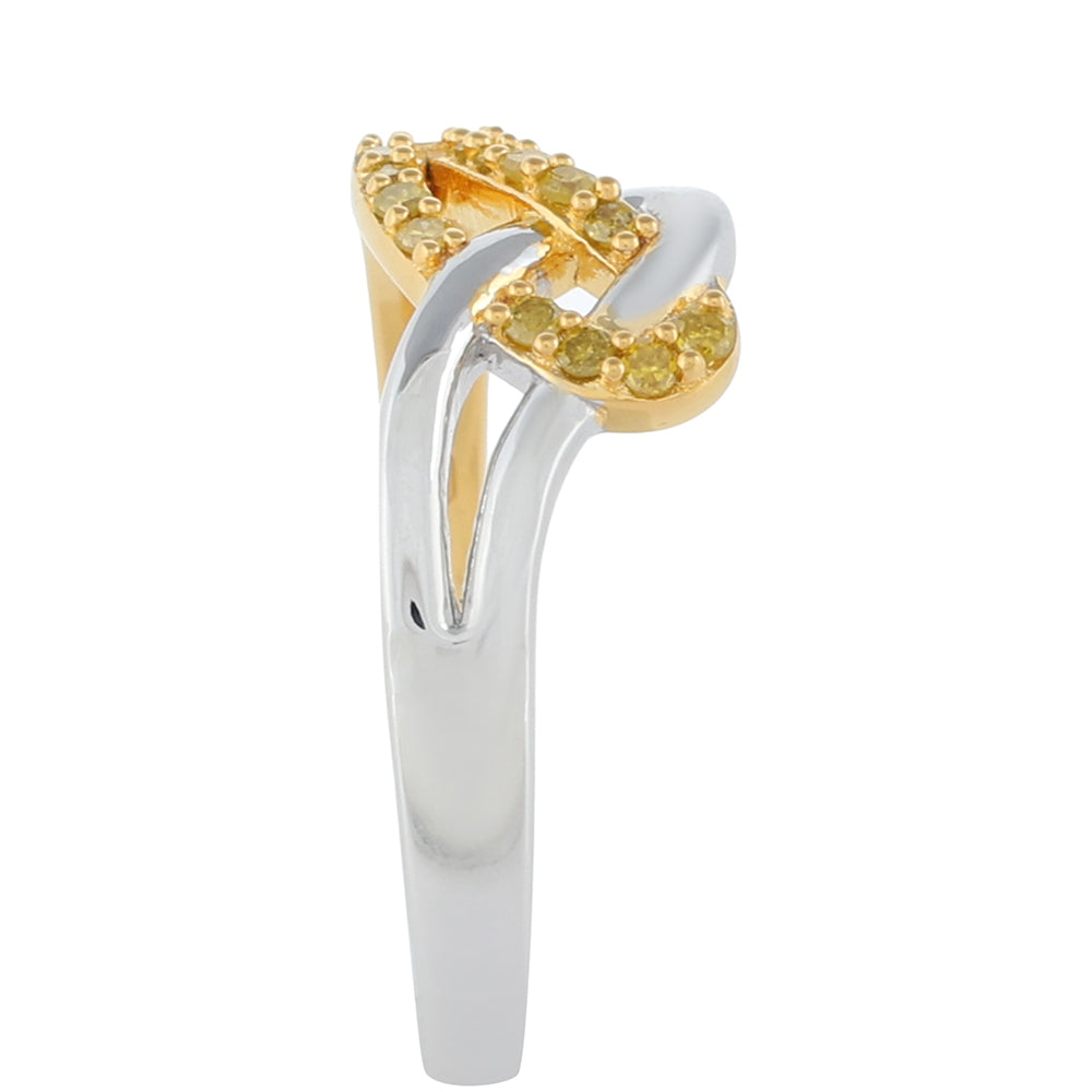 Goldplattierter Silberring mit Veroneser grüner Diamant