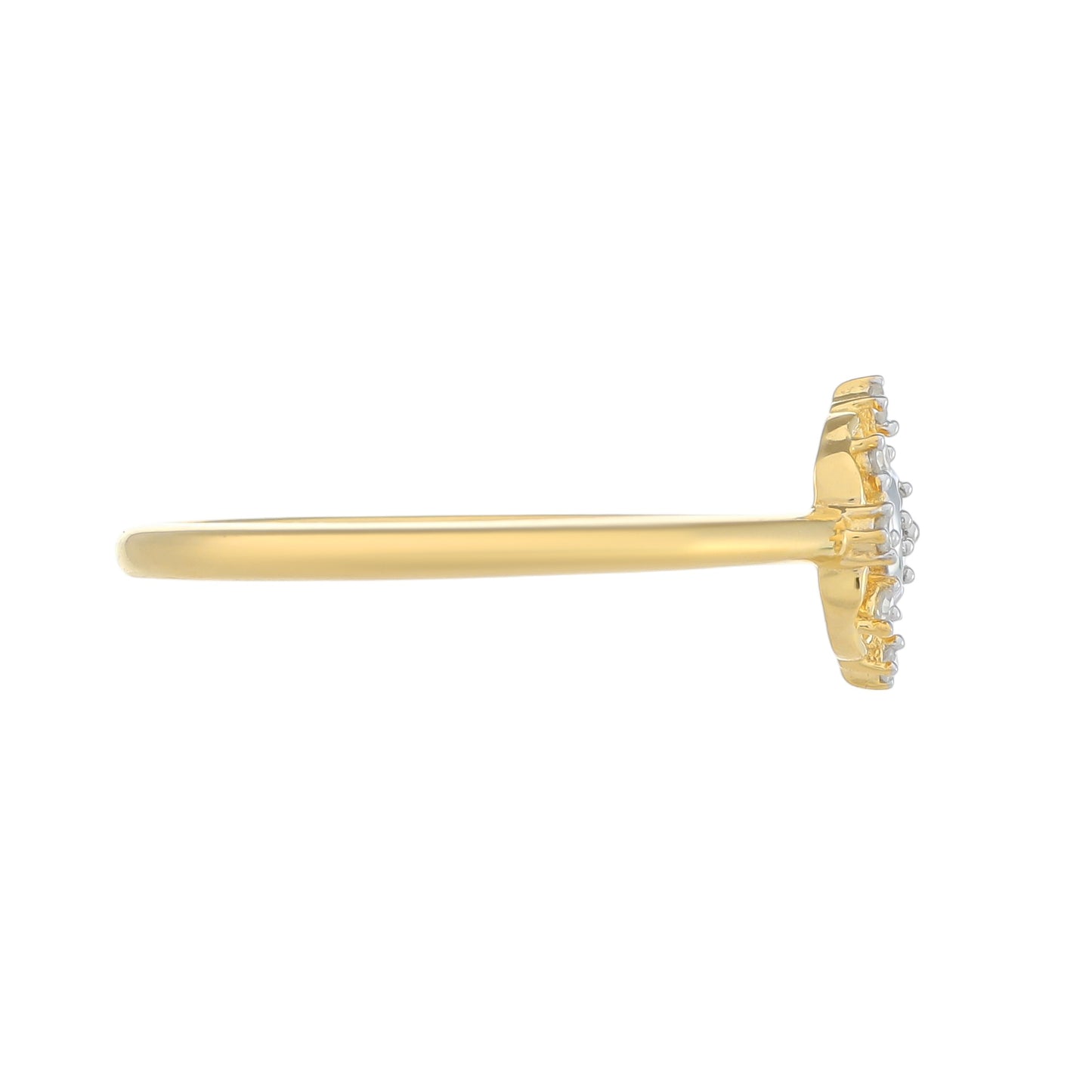 Goldplattierter Silberring mit weißem Diamant