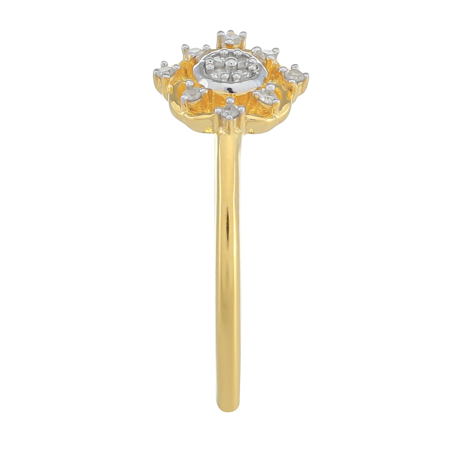 Goldplattierter Silberring mit weißem Diamant