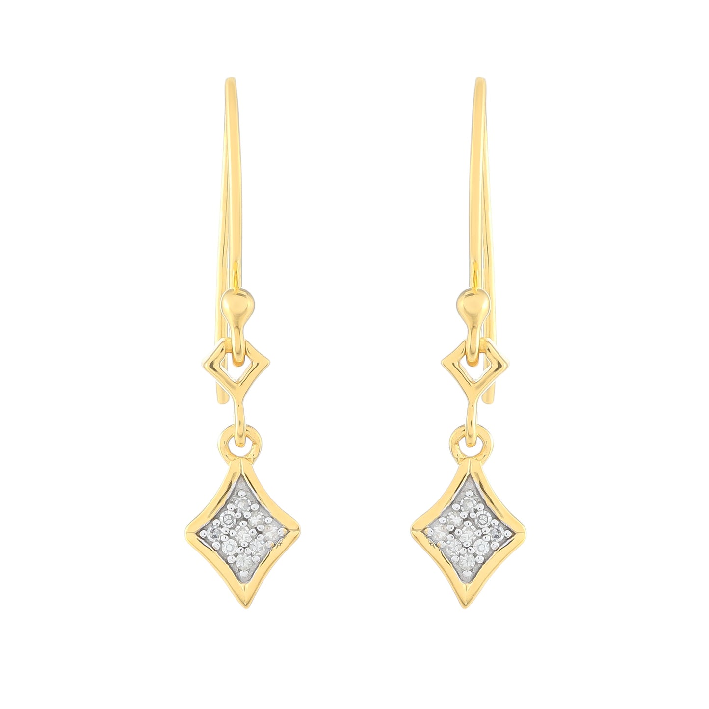 Goldplattierte Silberohrringe mit weißem Diamant