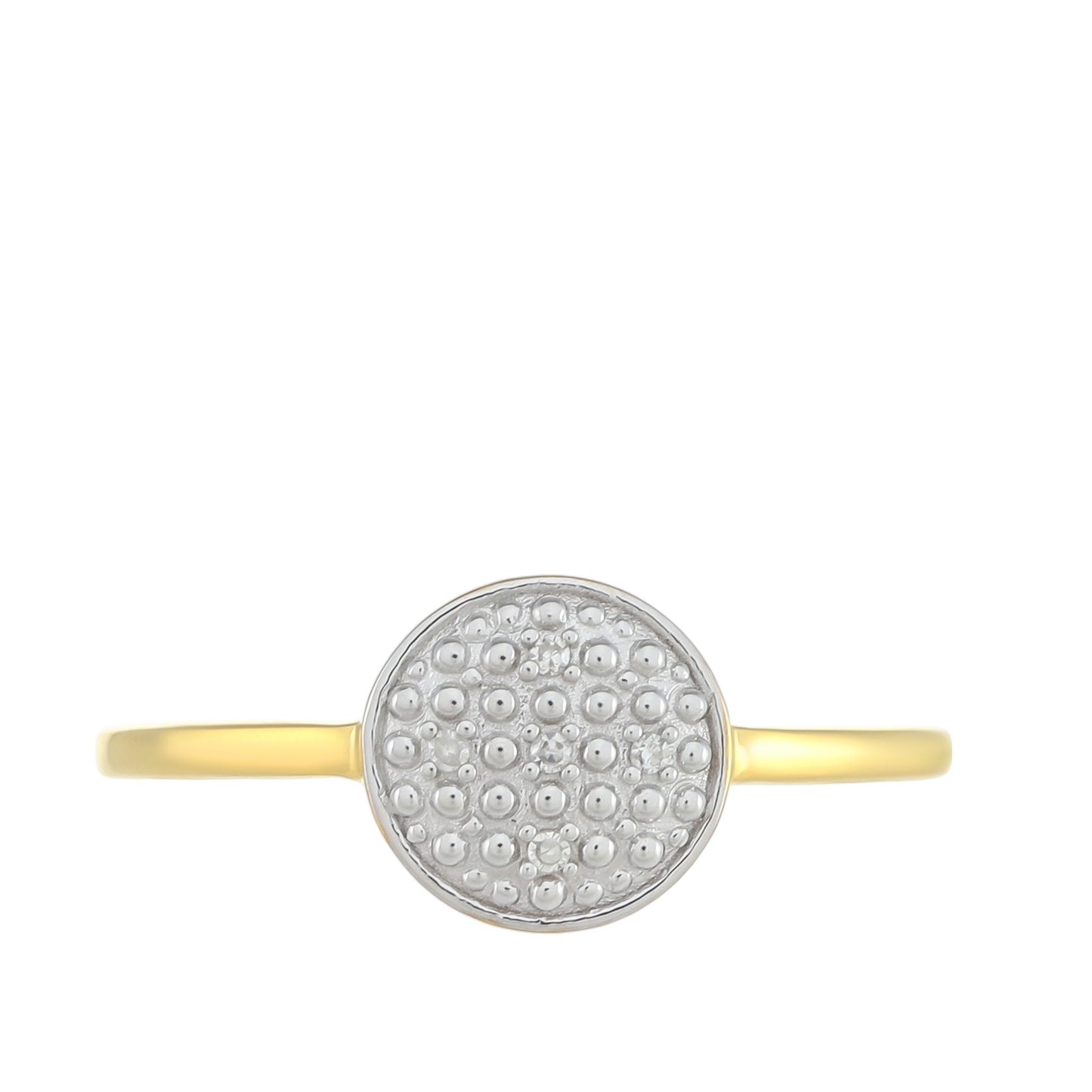 Goldplattierter Silberring mit weißem Diamant