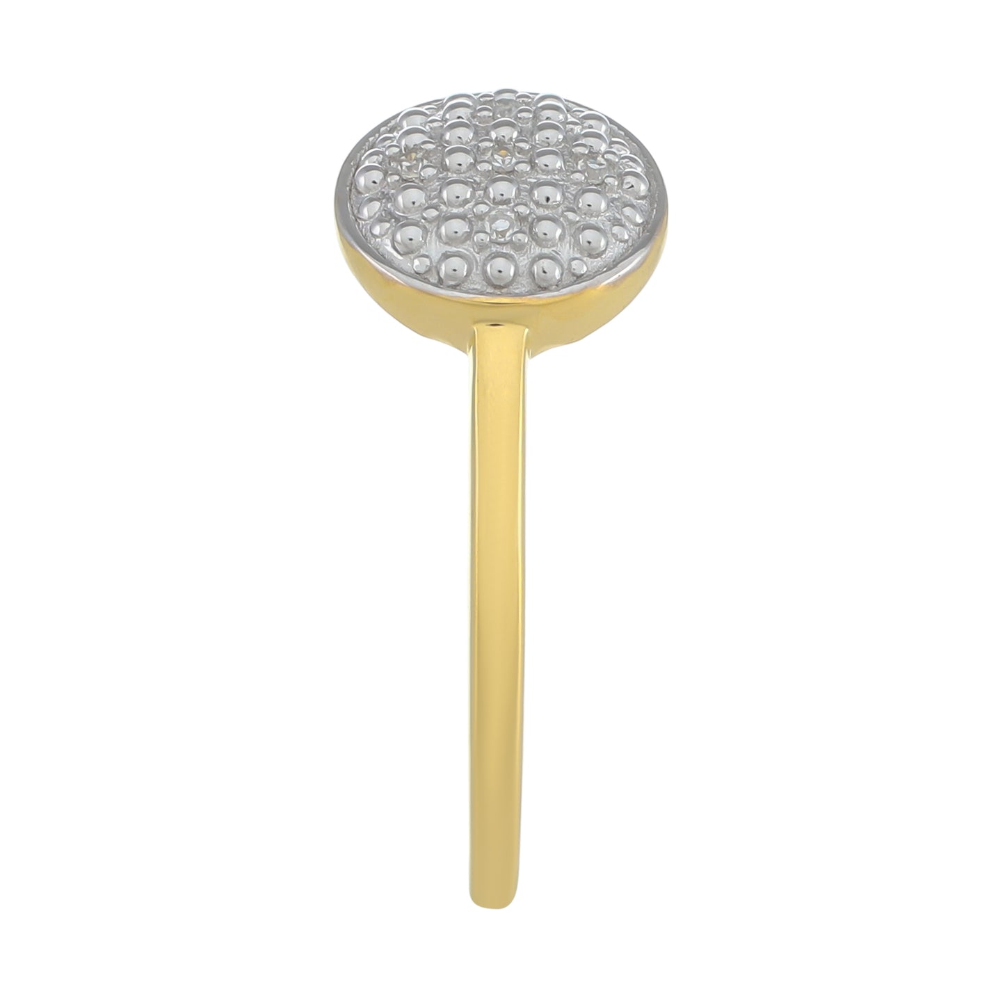 Goldplattierter Silberring mit weißem Diamant