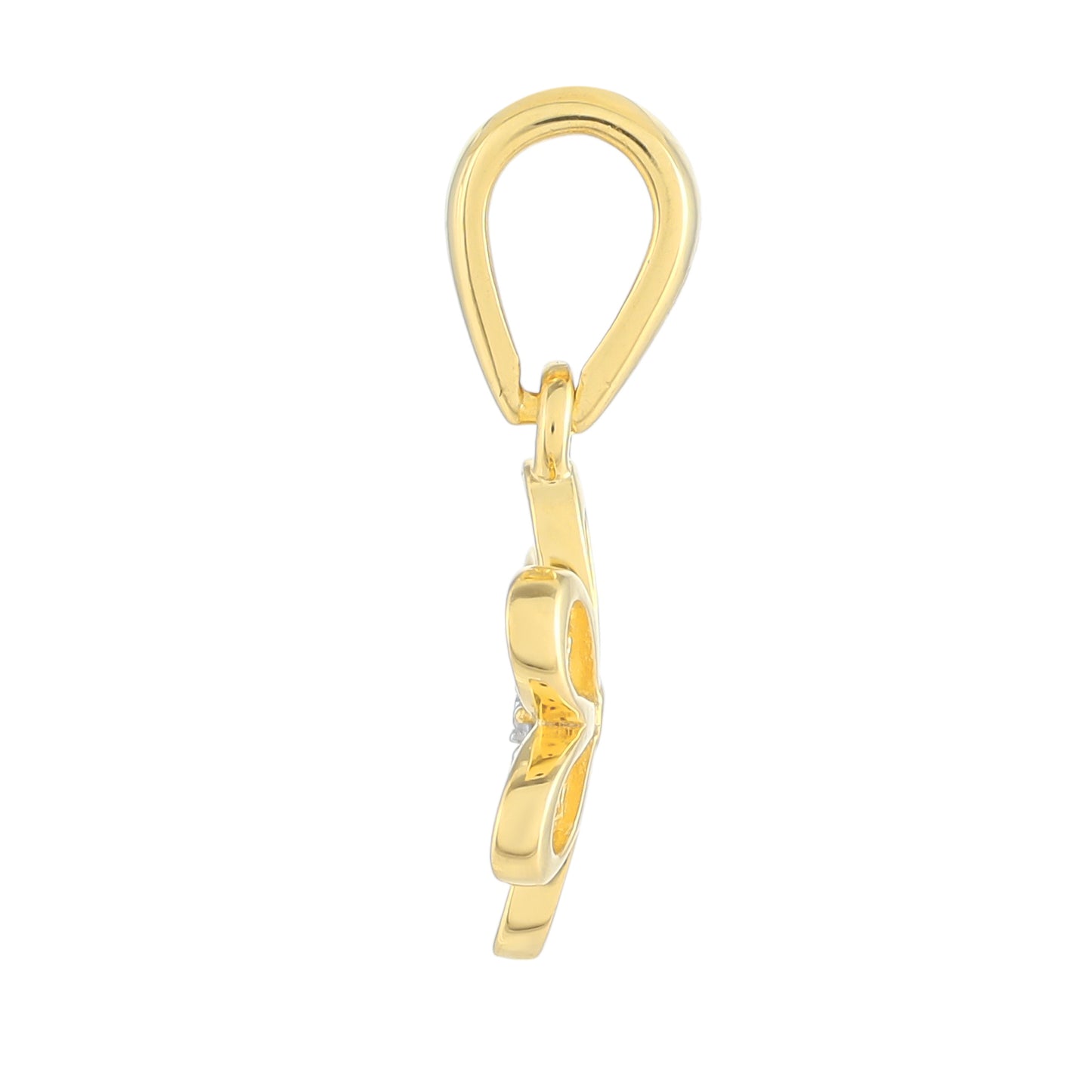 Goldplattierter Silberanhänger mit weißem Diamant