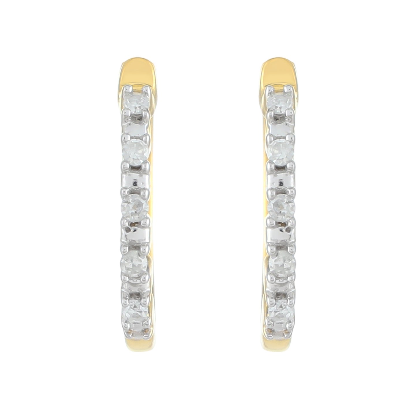 Goldplattierte Silberohrringe mit weißem Diamant