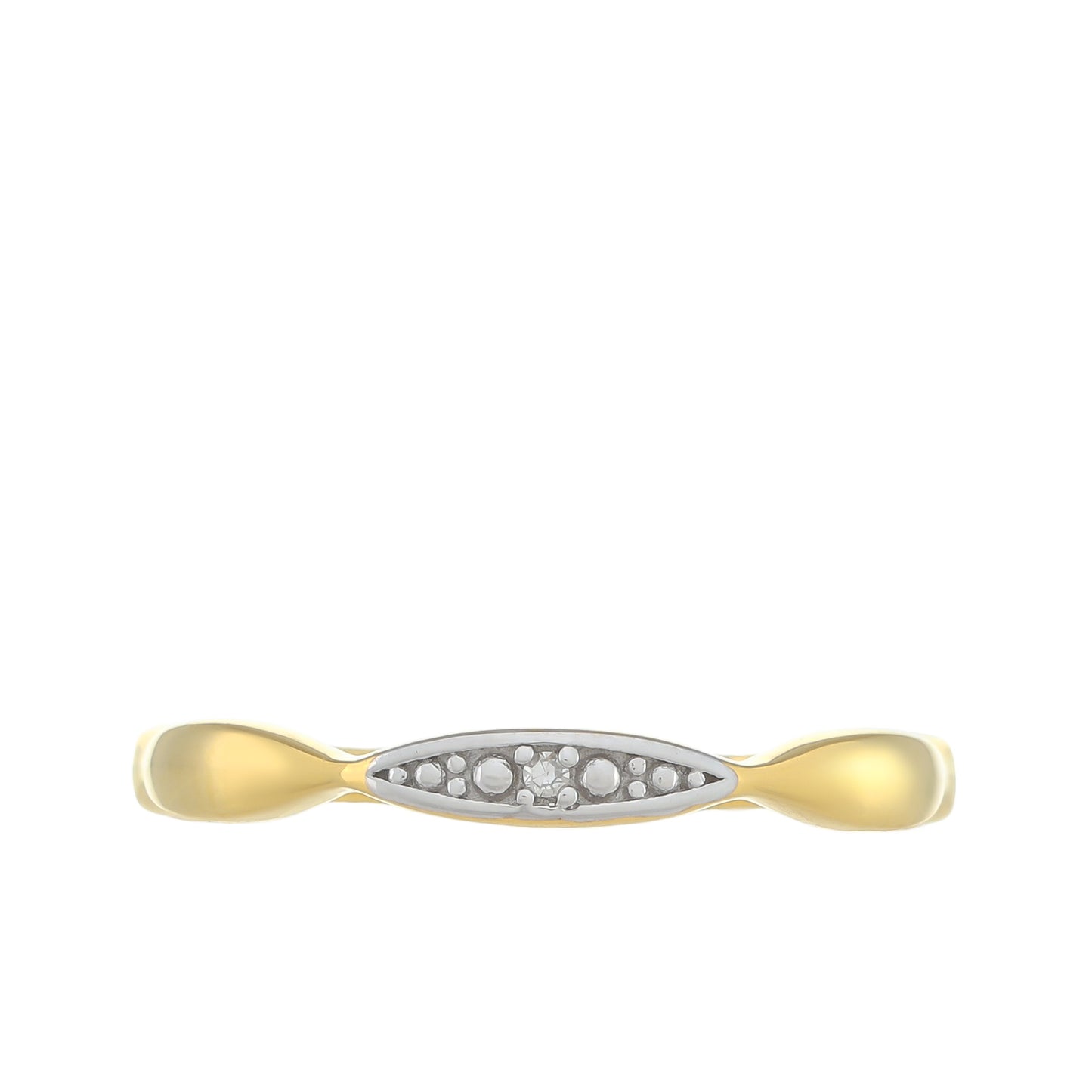 Goldplattierter Silberring mit weißem Diamant