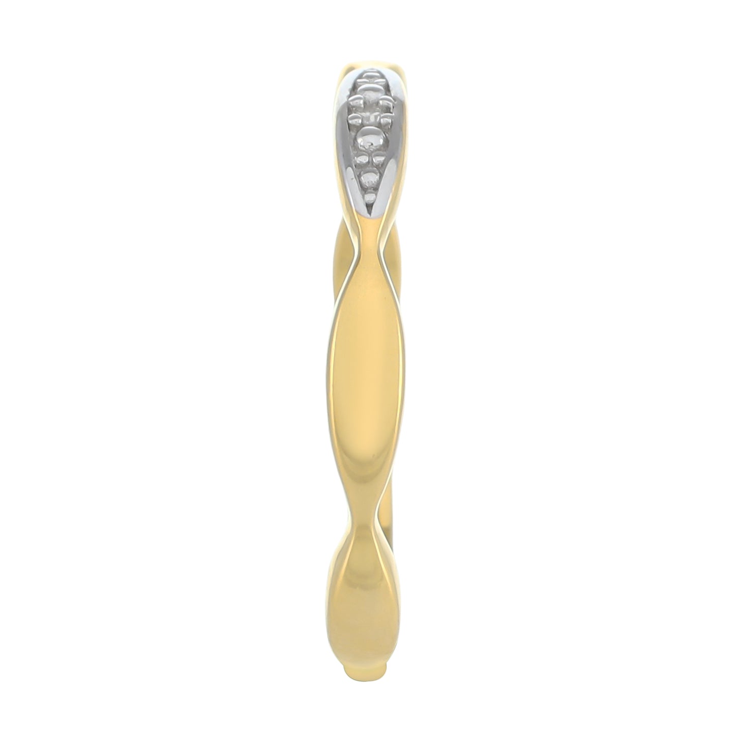 Goldplattierter Silberring mit weißem Diamant