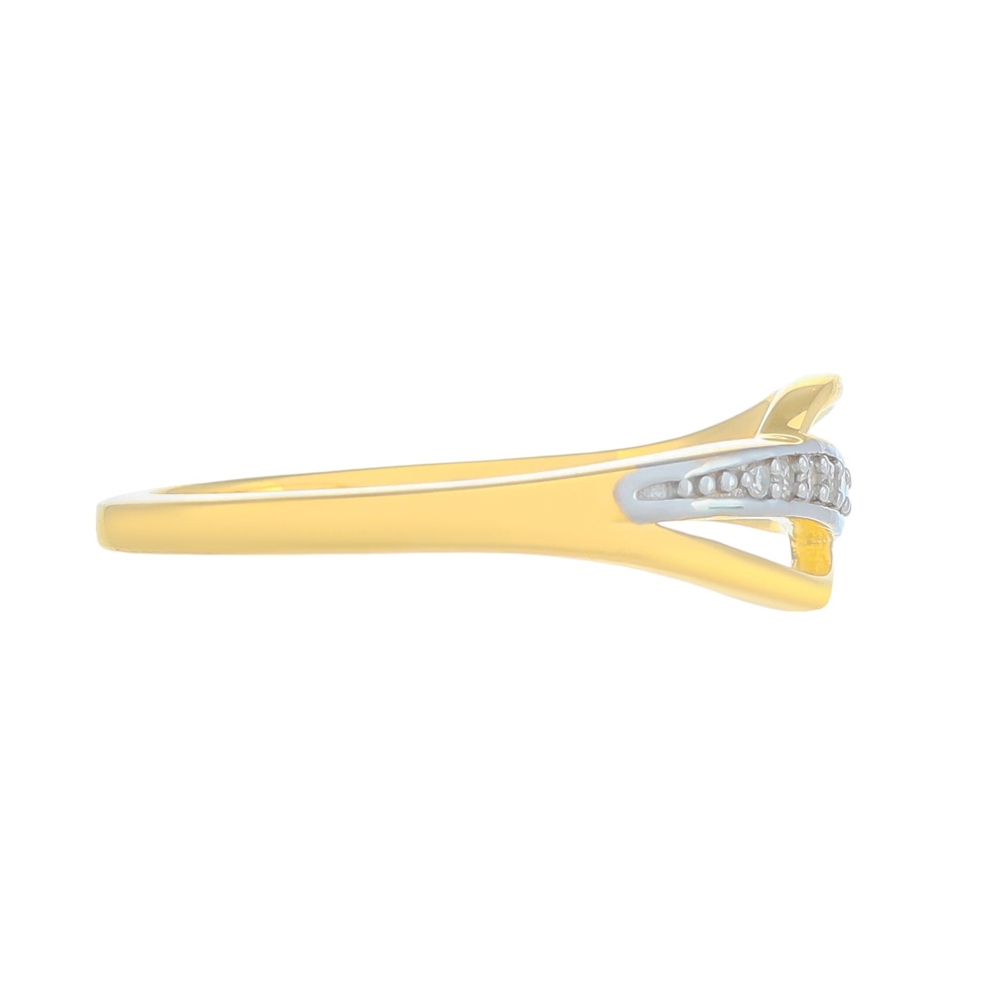 Goldplattierter Silberring mit weißem Diamant